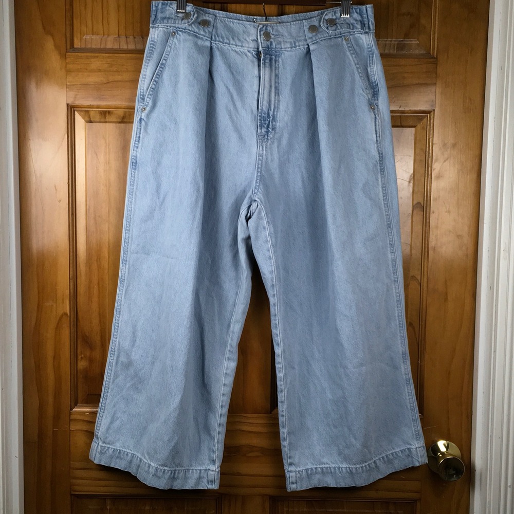 Universal Thread Cropped Two-Way Wide Leg Sz 10R Coastal Grandma Boho Chic